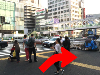 JR新宿駅南口からの写真入り道案内